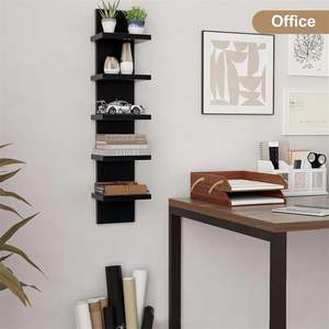 Étagère murale moderne à 5 niveaux avec construction en MDF et design gain de place pour la décoration et le rangement à domicile - Product Image 5