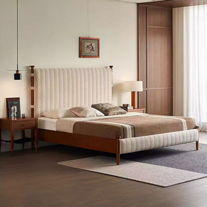 Meubles de chambre à coucher KMJ, style vintage américain antique, <span class=keywords><strong>lit</strong></span> en <span class=keywords><strong>bois</strong></span> de 1,8 m, <span class=keywords><strong>lit</strong></span> double, tête de <span class=keywords><strong>lit</strong></span> capitonnée, <span class=keywords><strong>lit</strong></span> en <span class=keywords><strong>bois</strong></span> Queen - Product Image 1