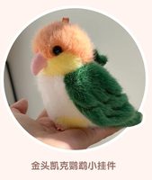 Boneka Gantungan Tas Lovebird Lucu Mirip Asli Warna Peach 15cm, Aksesoris Tas Jepit, Hadiah Ulang Tahun