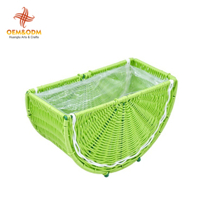H & T 2025 OEM Dưa Hấu Dệt Giỏ Bánh Mì Hoa Dã Ngoại Handmade Dệt Tùy Chỉnh Rơm Wicker Mây Lưu Trữ Giỏ - Product Image 3