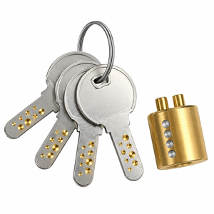 Cilindro di <span class=keywords><strong>Serratura</strong></span> in Ottone Massiccio con 4 Chiavi, Rotazione a 90 Gradi, Sblocco Fluido, Ricambio per Ferramenta <span class=keywords><strong>Porta</strong></span> - Product Image 1
