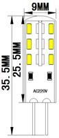 Ampoule LED 2W G4 AC220V Halogène de remplacement pour l'éclairage de paysage et de dessous de cabinet Bi-Pin Base Corn Light pour usage résidentiel