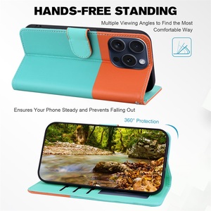 Phim Hoạt Hình Dễ Thương Da Trường Hợp Đối Với Iphone15 Pro Mèo Con Chó Mô Hình Ví Lật Cover Quay Lại Đối Với <span class=keywords><strong>iPhone</strong></span> 15 14 13 12 11 Cho Samsung - Product Image 4