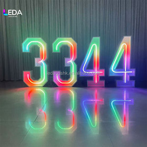 LEDA LED Neon Number Light 778899 Purple Static Display <b>Wall</b> Mount for Event Party Decoration - Product Image 3