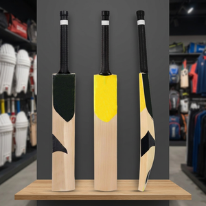 Bate de Cricket de Madera con Diseño Negro y Amarillo, Resistente para Partidos y Entrenamientos - Product Image 6