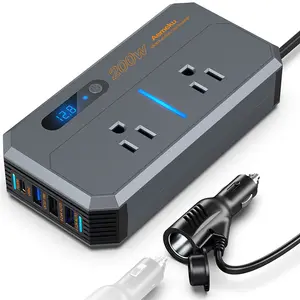 Carro ac adaptador usb carregador 200w carro inversor dc 12v a 110v ac conversor caminhão 24v para ac poder do carro bateria inversor