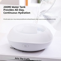 Diffuseur d'arômes flamme portable, huile essentielle 200ml, diffuseur de parfum USB, humidificateur d'air avec lumière nocturne colorée