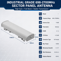 Antena de Panel Sectorial 4G LTE de Alta Ganancia 15dBi 698-2700MHz, Antena Direccional para Estación Base, Antena Externa para Exteriores con Conector N Hembra