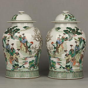 Antik çin seramik genel kavanoz renkli karakter hikayesi desen ev dekorasyon Urn & kavanoz - Product Image 3