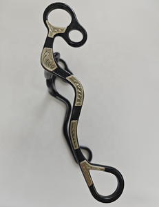 Nouvel Arrivage Horshi : Mors de Correction pour Chevaux à Bouche Large, en Fer Doux Noir, Mors de Bridon Western à Port Moyen avec Joues Gravées - Product Image 5