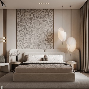 <span class=keywords><strong>Letto</strong></span> Moderno Curvo Imbottito King/Queen Size con Testiera in Velluto ad Angoli Arrotondati e Panca, Set Camera da <span class=keywords><strong>Letto</strong></span> Stile Crema OEM ODM - Product Image 3