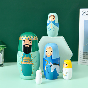 Jouets en bois artisanat cadeaux saint valentin cadeaux de noël ornements roi matriochka poupée artisanat en bois - Product Image 2