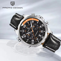 Montre à quartz haut de gamme PAGANI DESIGN PD-1811 avec lunette rotative, verre saphir, bracelet en cuir, étanche, 2025