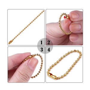 Conector de Cadena de Bolas de Latón Dorado de 4 Pulgadas para Llavero de <span class=keywords><strong>Coach</strong></span>, Etiqueta Colgante, Cadenas Individuales Doradas - Product Image 4