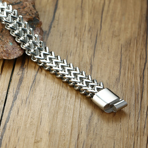 Bracciali da Uomo a Catena a Doppio Strato in Acciaio Inossidabile Bracciale Intrecciato di Moda Gioielli Maschili Hip Hop Rock per Feste - Product Image 5