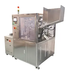 Fully automatic plastic soft tube filling heat hot air sealing machine