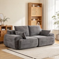 Canapé moderne en tissu velours côtelé avec causeuse rembourrée en fourrure pour un mobilier de salon de luxe et une décoration intérieure