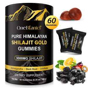 OneBtanicl Wholesale Price Pure Himalayan <strong>Shilajit</strong> Herbal Extract Gummies 3000MG Enhance Energy Immunity Promote Healthy Aging - Product Image 1