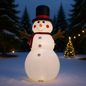 Pupazzo di Neve Gonfiabile Natalizio da Esterno 6 Piedi Decorazione per Giardino in PVC Unisex - Product Image 2