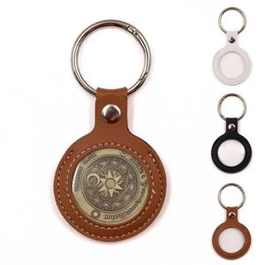 PU Leather Commemorative Coin Keychain 30-38mm Rectangular Coin <b>Case</b> Storage Light Keychain High Quality - Product Image 4