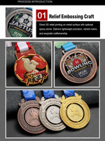 Médaille personnalisée en alliage de zinc, émail, pour compétition sportive, souvenir, événement d'entreprise, prix, vente en gros