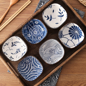 Petites Assiettes en céramique de Bohème peintes à la main avec logo personnalisé Bol en porcelaine de couleur émaillée Assaisonnement ménager Motif végétal complexe - Product Image 1