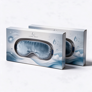 Boîtes en papier personnalisées en gros avec fenêtre transparente pour l'emballage de masques de sommeil occultants - Product Image 4