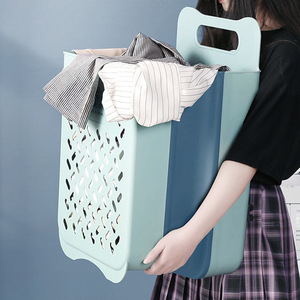 Cesto per Bucato Pieghevole in Plastica Rinforzata, Grande Capacità, <span class=keywords><strong>Salvaspazio</strong></span>, Ecologico e Durevole, Organizzatore Appendibile per Vestiti - Product Image 4