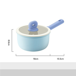Nova Série Blue Bean Treasure: Panela de Alumínio com Capacidade de 3-4L, Revestimento Antiaderente, Cabo de Silicone Antiderrapante, para Fogão a Gás - Product Image 5