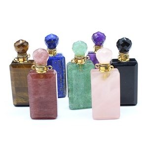 Botella de Perfume de Cristal Natural Pulido a Mano de Alta Calidad al por Mayor, Amatista y Cuarzo Rosa para Mujer, Decoración y Regalo - Product Image 4