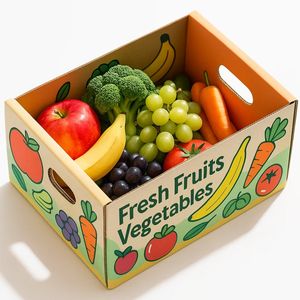 Carton d'emballage en carton recyclable de boîte de plateau ondulé coloré pour le <span class=keywords><strong>transport</strong></span> de stockage de légumes de fruits et l'affichage au détail - Product Image 2