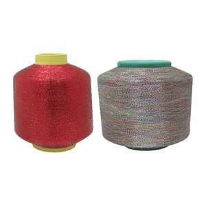 Single Covered Embroidery Thread 75D Polyester MH Type Metallic Yarn for Knitting