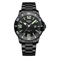 Montres à quartz NIBOSI 2589, design de luxe, mode, affaires, aiguilles lumineuses, étanches, montre pour homme, bracelet en acier inoxydable