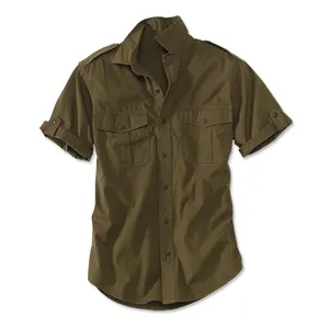 Custom Your Own Brand Short Sleeve Fishing Shirt Leisure Outfit Men Button-up Fishing Shirt