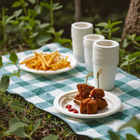 100% assiettes en papier de bagasse naturelle compostables assiettes jetables à 3 compartiments qualité robuste