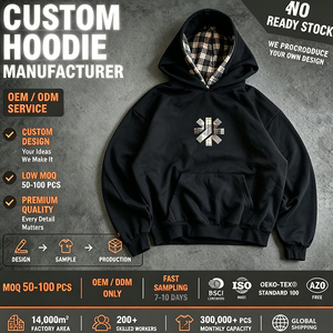 Custom Cotton French Terry Fleece Hoodie Men Wholesale Clothing Factory Applique embroidery Double Hooded Pullover Hoodie - Product Image 2