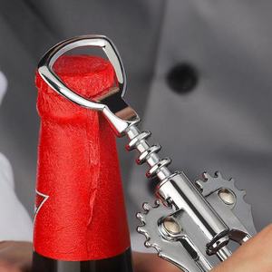 Sacacorchos de acero inoxidable para vino, abridor de botellas plano para vino tinto y cerveza, con abridor de tapas de botella - Product Image 3