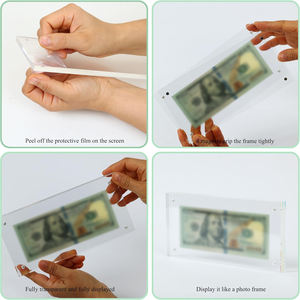 Şeffaf akrilik manyetik dolar fatura çerçevesi kendini ayakta tutucu taşınabilir çıkarılabilir su geçirmez döviz bilet fotoğraf ekranı - Product Image 2