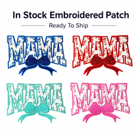 Prêt à expédier : Grandes appliques thermocollantes en chenille pour le dos de veste, motifs floraux et alphabets, avec nœuds à paillettes, vente en gros, en stock