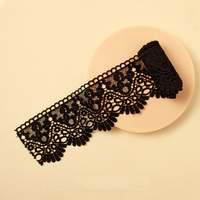 Dentelle brodée en fibre de lait, garniture en dentelle guipure pour vêtements, garniture en dentelle colorée