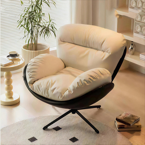 Silla giratoria 360 moderna de cuero sintético con patas de Metal asientos suaves para sala de estar comedor dormitorio hogar Hotel uso - Product Image 1