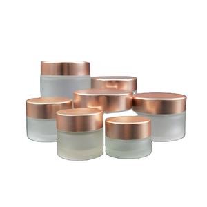 Tarro de Vidrio Transparente para Cosméticos y Cuidado de la Piel de 5g, 30g, 50g y 100g con Tapa de Aluminio en Oro Rosa - Product Image 3