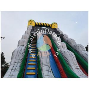 Toboggan aquatique gonflable double piste à thème nucléaire toxique, toboggan aquatique commercial avec piscine, location estivale, vente en gros, personnalisation usine - Product Image 2