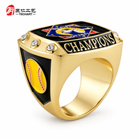Bagues de champion personnalisées de luxe pour cérémonie de remise de prix, bague sportive en or, artisanat en métal avec strass, cadeau.