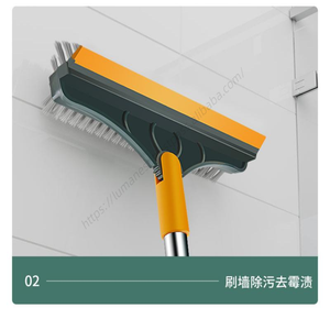Brosse de nettoyage 3-en-1 pour sols, réglable, avec raclette pour fentes de salle de bain - Vente en gros - Product Image 3