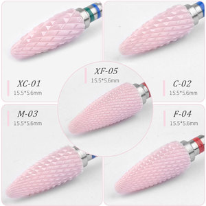 Embout de ponçage en céramique rose pour perceuse à ongles électrique, tête de remplacement pour machine à polir les ongles, outil de manucure - Product Image 2