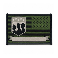 Écusson brodé patriotique Drapeau américain 50 étoiles, tactique, haute densité, thermocollant, auto-agrippant, style extérieur