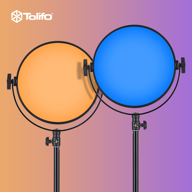 TOLIFO R-S60RGB RGB LED Round Panel Studio Light APP DMX Control Full Color 80W Battery Powered Photography Video Light(12")