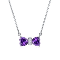 Collier tendance pour femme en argent sterling 925 plaqué rhodium avec pendentif cœur 12 pierres de naissance et chaîne à maillons, certifié CMA, motif Soleil et Étoile