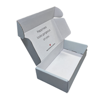Caja de Cartón Corrugado Reciclable y Ecológica, Impresa por Ambos Lados, Acabado Mate Blanco, Caja de Envío Económica, Materiales Reciclados